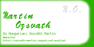 martin ozsvath business card
