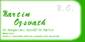 martin ozsvath business card